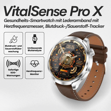 Load image into Gallery viewer, VitalSense Pro X - Gesundheits-Smartwatch mit Lederarmband (2025)