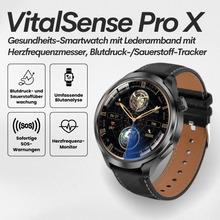 Load image into Gallery viewer, VitalSense Pro X - Gesundheits-Smartwatch mit Lederarmband (2025)