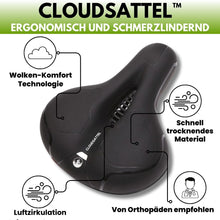 Load image into Gallery viewer, Cloudsattel - orthopädischer schmerzlindernder Radsattel für alle Fahrräder