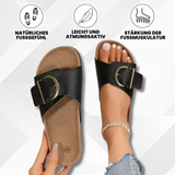 OrthoMia – ergonomische Kork-Sandalen mit stilvollen Schnallenriemen